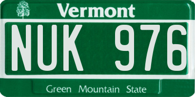 VT license plate NUK976