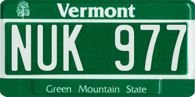 VT license plate NUK977