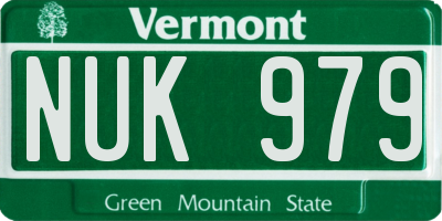 VT license plate NUK979