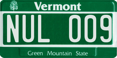 VT license plate NUL009