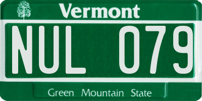 VT license plate NUL079