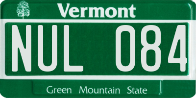 VT license plate NUL084