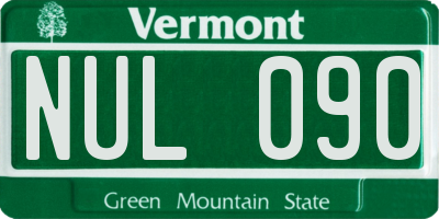 VT license plate NUL090