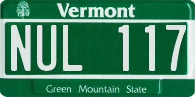 VT license plate NUL117