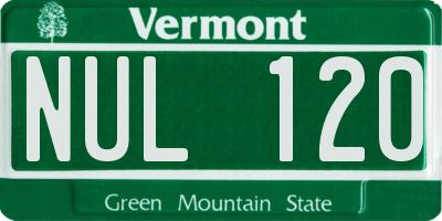 VT license plate NUL120