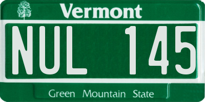 VT license plate NUL145