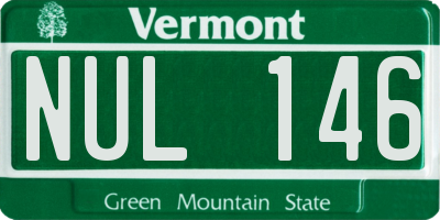 VT license plate NUL146