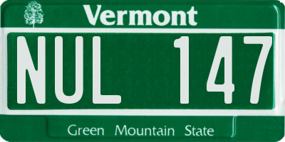 VT license plate NUL147