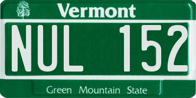 VT license plate NUL152