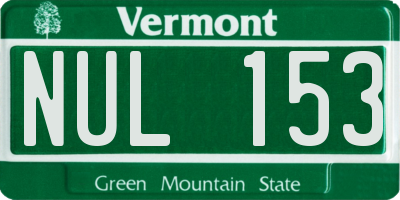 VT license plate NUL153