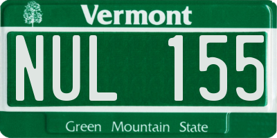 VT license plate NUL155