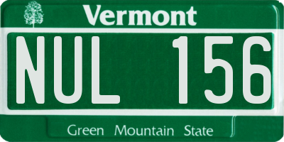 VT license plate NUL156