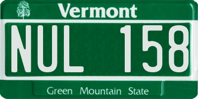 VT license plate NUL158