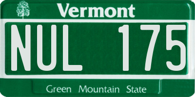 VT license plate NUL175