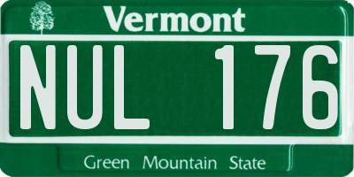 VT license plate NUL176