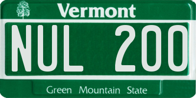 VT license plate NUL200