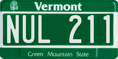 VT license plate NUL211