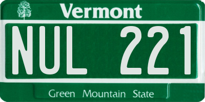 VT license plate NUL221