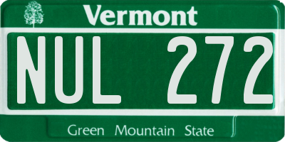 VT license plate NUL272