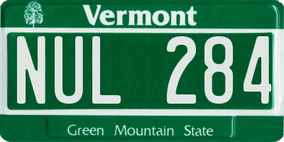 VT license plate NUL284