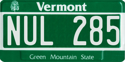 VT license plate NUL285