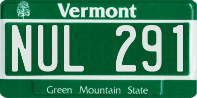 VT license plate NUL291