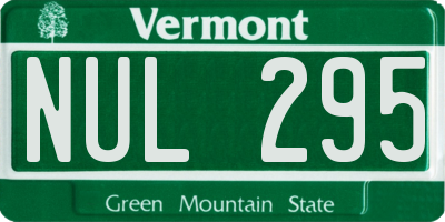 VT license plate NUL295