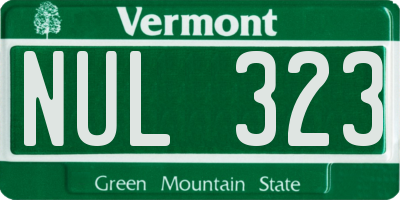 VT license plate NUL323