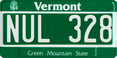 VT license plate NUL328