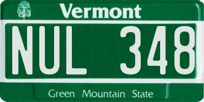 VT license plate NUL348