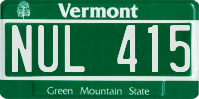 VT license plate NUL415