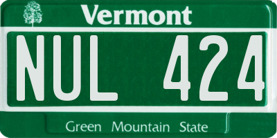 VT license plate NUL424