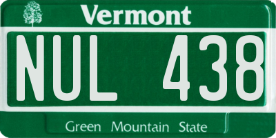 VT license plate NUL438