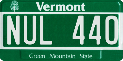 VT license plate NUL440