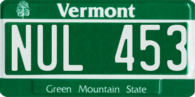 VT license plate NUL453