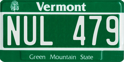 VT license plate NUL479