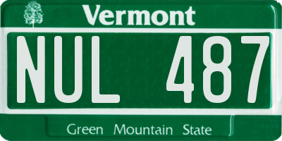 VT license plate NUL487