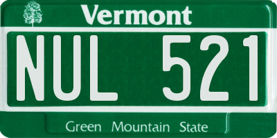 VT license plate NUL521