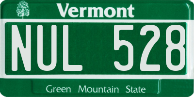 VT license plate NUL528