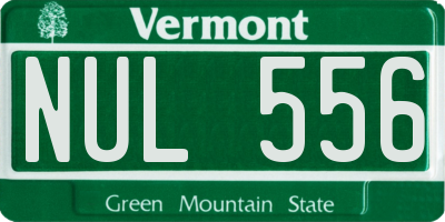 VT license plate NUL556