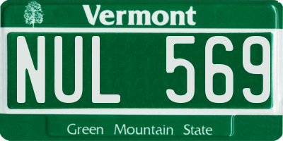 VT license plate NUL569