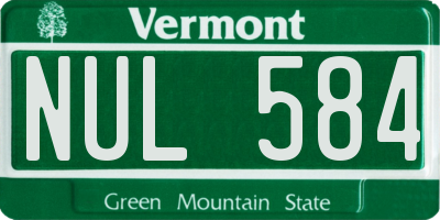 VT license plate NUL584