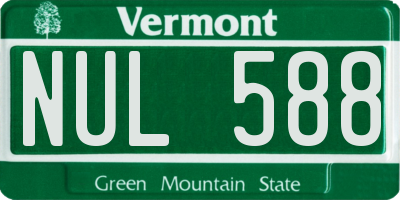 VT license plate NUL588