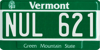 VT license plate NUL621