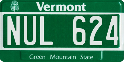 VT license plate NUL624