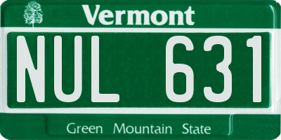 VT license plate NUL631