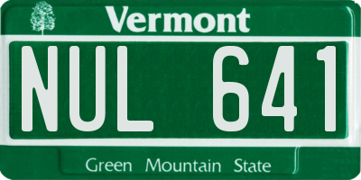 VT license plate NUL641