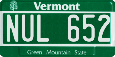 VT license plate NUL652