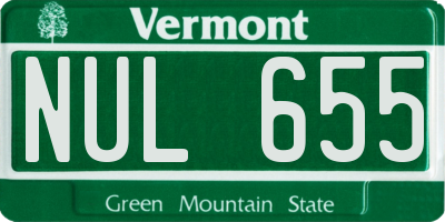 VT license plate NUL655