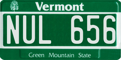 VT license plate NUL656